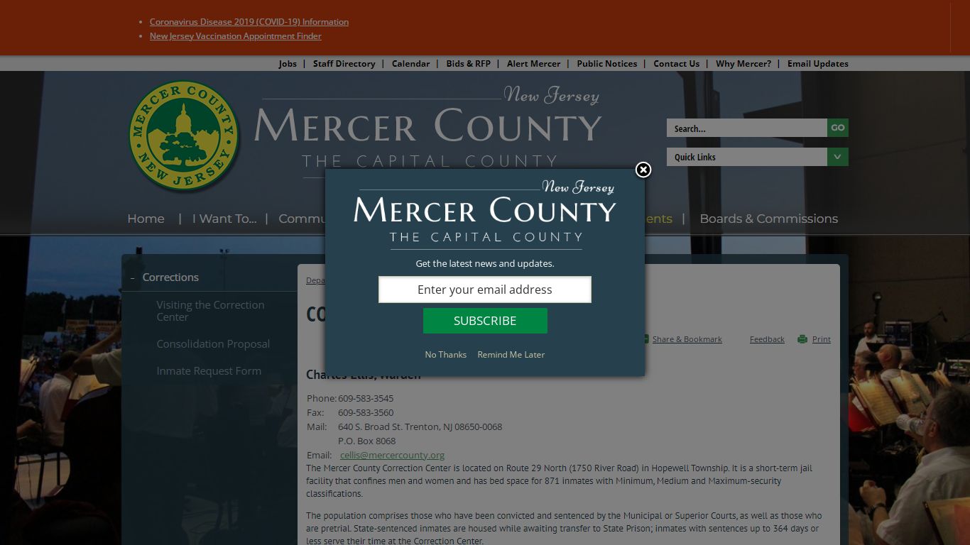 Corrections | Mercer County, NJ
