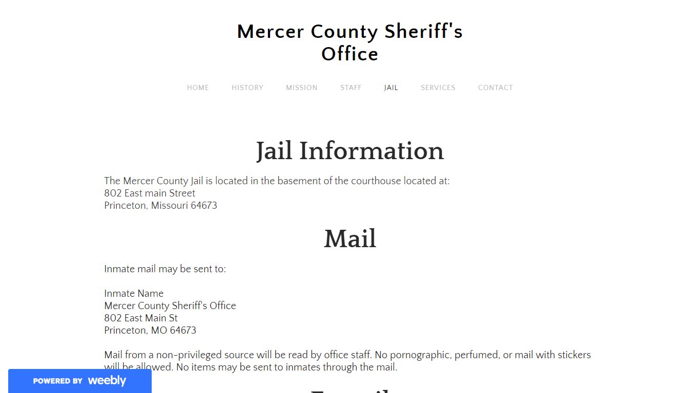 Jail - Mercer County Sheriff's Office