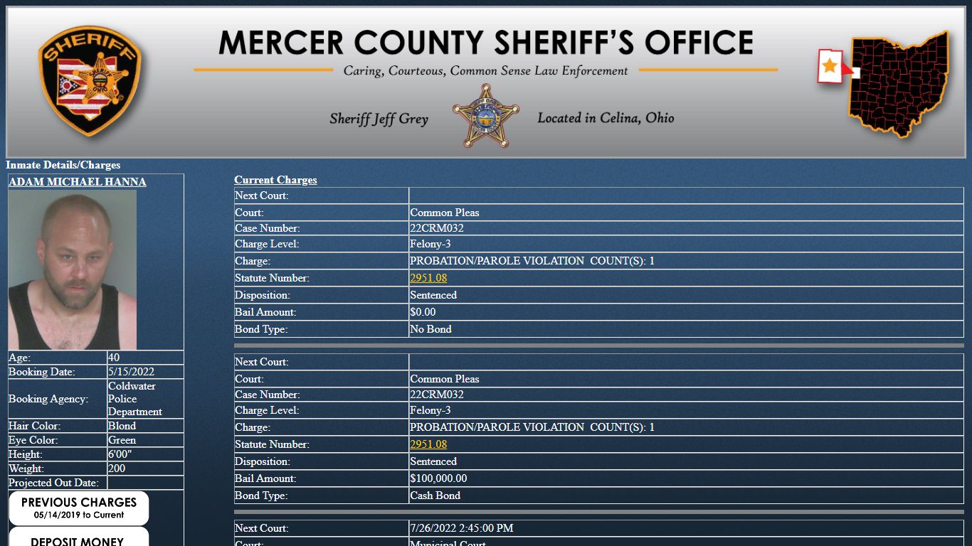 Mercer County Sheriff's Office Jail Inmate Search